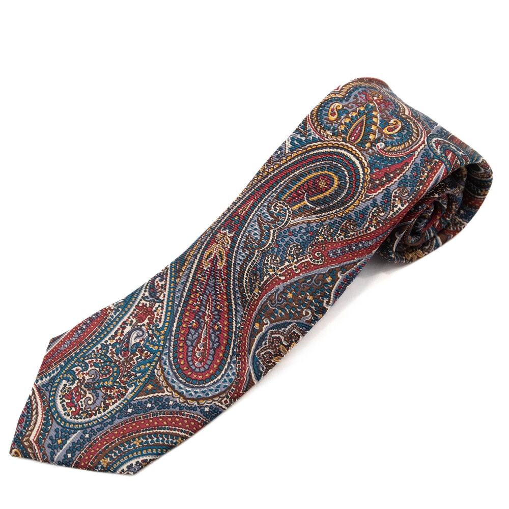 New Daniel Cremieux Paisley 100% Silk Neck Tie Necktie Made In Italy